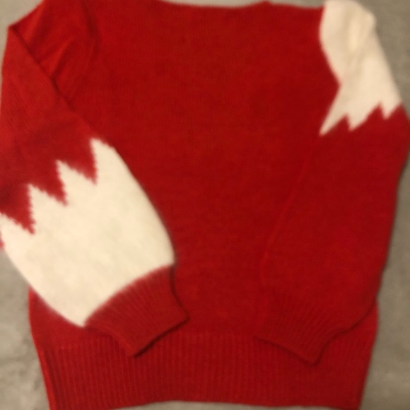 Red Angora Trim Sweater - Picture 4 of 4